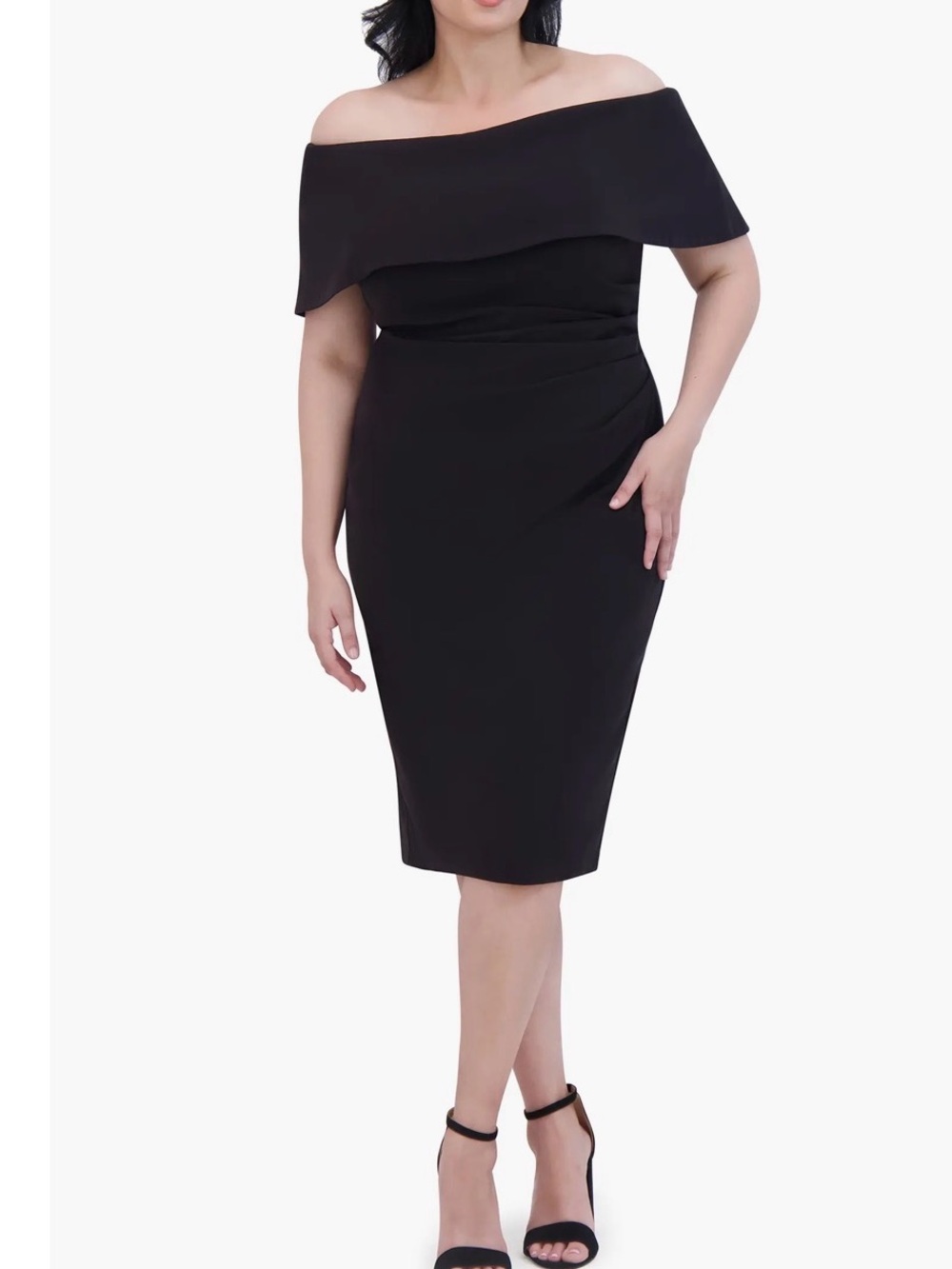 Vince Camuto Popover Black Off-Shoulder Cocktail Dress size 14
